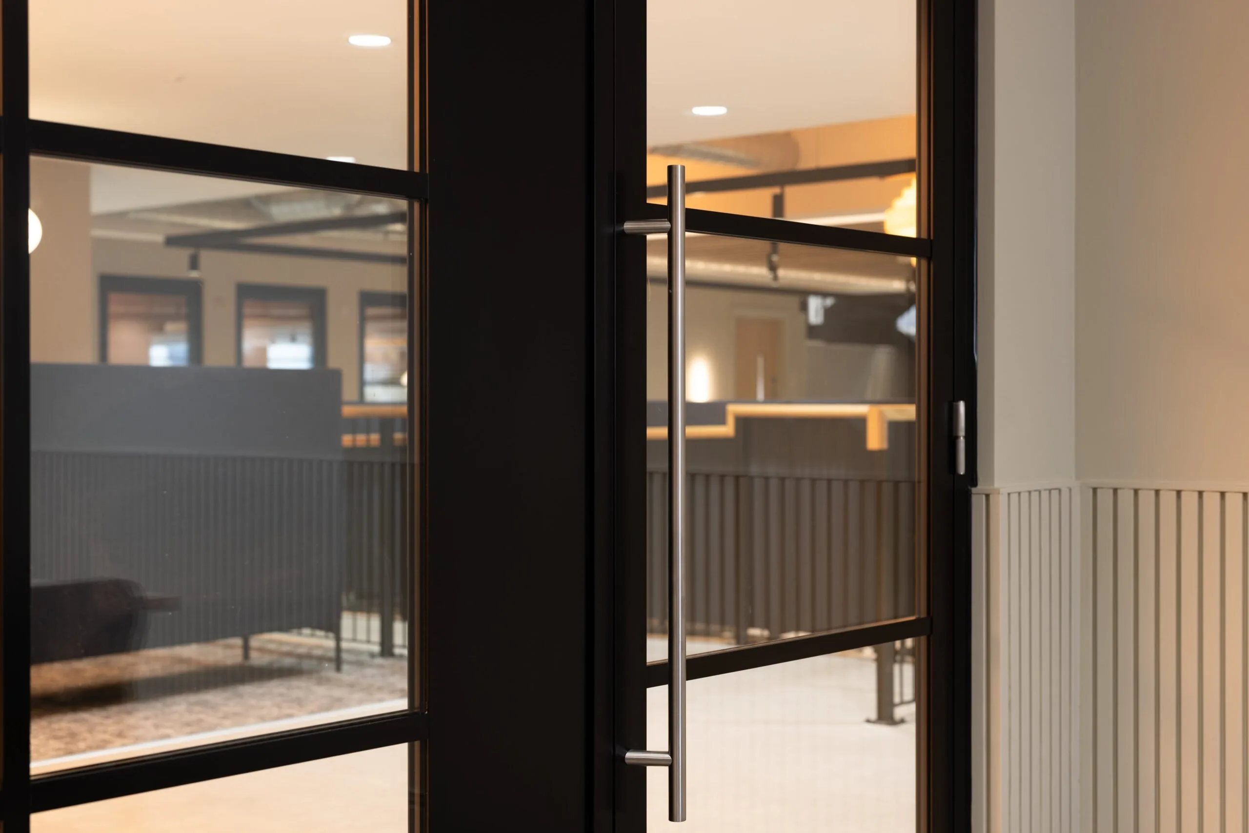 Frameless glass doors for office partitions Amman